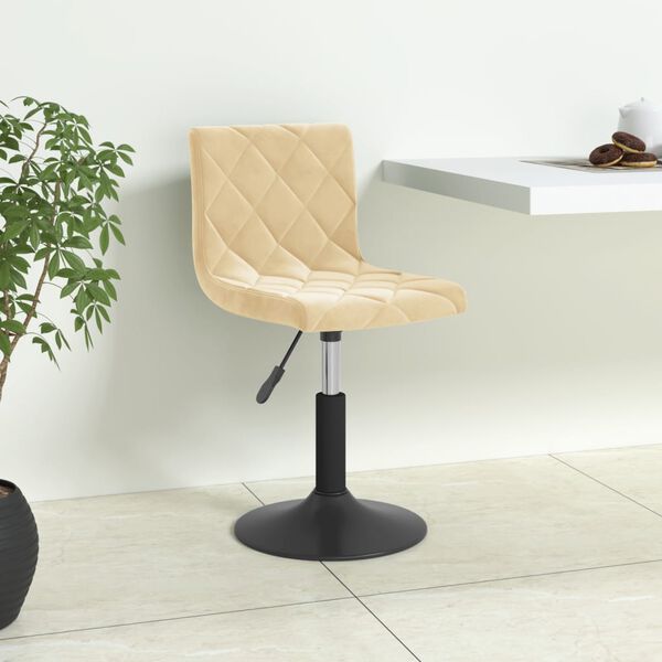 vidaXL Taburete de cocina de terciopelo crema