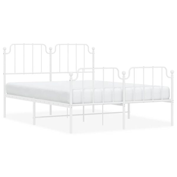 vidaXL Estructura cama sin colchón con estribo metal blanco 150x200 cm