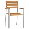 vidaXL Silla de Jard&iacute;n 4 uds. Madera de Teca Maciza y Acero Inoxidable