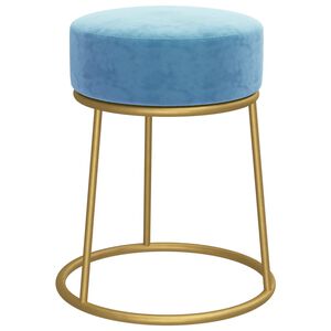 vidaXL Hocker redondo azul claro terciopelo