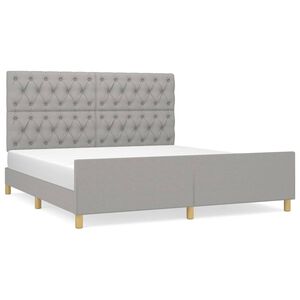 vidaXL Cama sin colch&oacute;n tela gris claro 160x200 cm