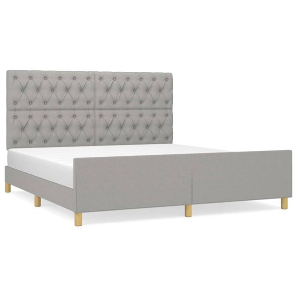 vidaXL Cama sin colch&oacute;n tela gris claro 160x200 cm