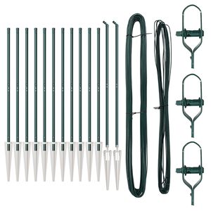 vidaXL Postes de cerca 13 pcs Verde Ø32mm 170 cm Acero galvanizado