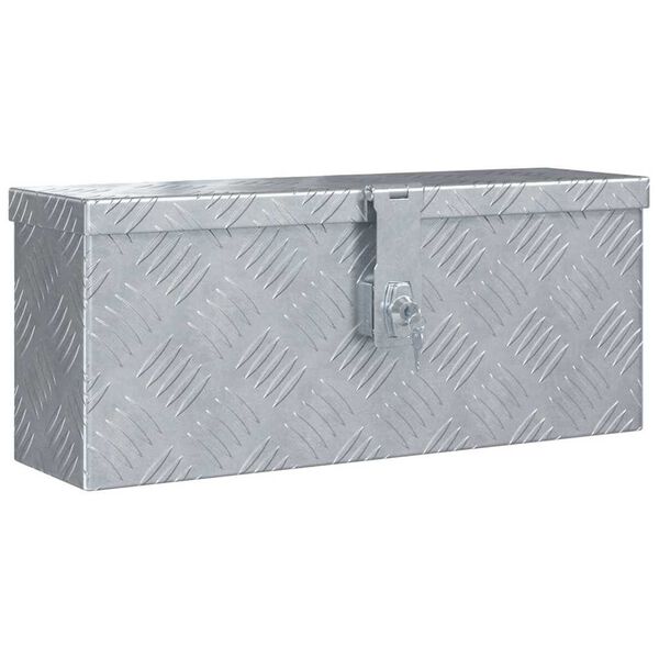 vidaXL Caja de aluminio 48,5x14x20 cm plateada