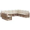 vidaXL Conjunto de sof&aacute;s de jard&iacute;n 10 uds. Beige rat&aacute;n sint&eacute;tico