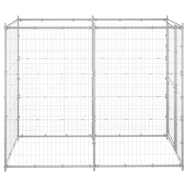 vidaXL Perrera de exterior de acero galvanizado 110x220x180 cm
