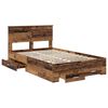 vidaXL Estructura de cama con cabecera Madera vieja 120 x 190 cm