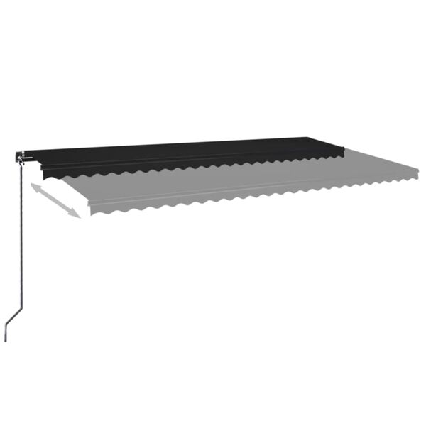 vidaXL Toldo retr&aacute;ctil manual gris antracita 600x350 cm