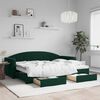 vidaXL Sof&aacute; cama nido con cajones terciopelo verde oscuro 80x200 cm