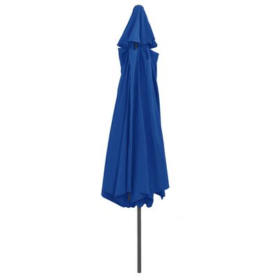 vidaXL Sombrilla de jardín con palo de metal azul celeste 400 cm