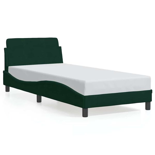 vidaXL Estructura de cama Dover terciopelo verde oscuro 90x200cm