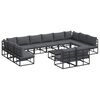 vidaXL Conjunto de sof&aacute;s de jard&iacute;n 13 uds. Negro Aluminio
