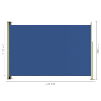 vidaXL Toldo lateral retráctil para patio azul 200x300 cm