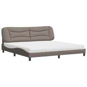 vidaXL Cama con colch&oacute;n Hvar tela gris taupe 200x200 cm