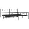 vidaXL Estructura cama sin colch&oacute;n con estribo metal negro 180x200 cm