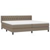 vidaXL Cama box spring con colch&oacute;n tela gris taupe 200x200 cm