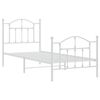 vidaXL Estructura cama sin colch&oacute;n con estribo metal blanco 80x200 cm