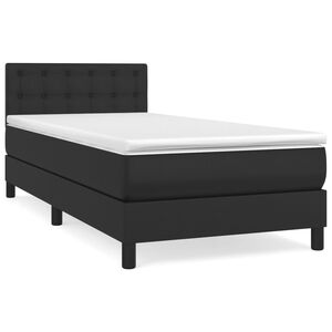 vidaXL Cama box spring con colch&oacute;n cuero sint&eacute;tico negro 100x200 cm