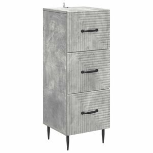 vidaXL Cajonera Gris Hormig&oacute;n 33 x 34,5 x 89,5 cm Madera de Ingenier&iacute;a