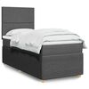 vidaXL Cama box spring con colch&oacute;n tela gris oscuro 90x190 cm