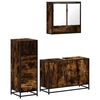 vidaXL Set de muebles ba&ntilde;o 3 pzas madera contrachapada roble ahumado