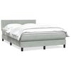 vidaXL Cama box spring con colch&oacute;n terciopelo gris claro 140x210 cm