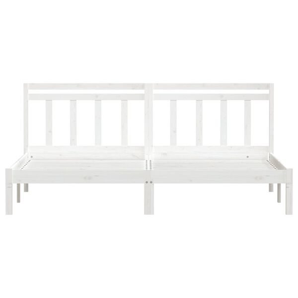 vidaXL Estructura de cama madera maciza de pino blanco 200x200 cm