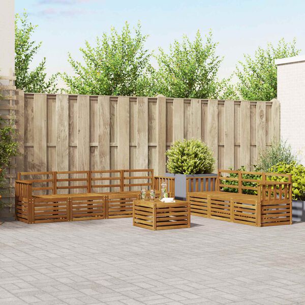 vidaXL Juegos de sof&aacute;s 8 pcs Natural Madera de Acacia S&oacute;lida