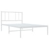 vidaXL Estructura cama sin colch&oacute;n con cabecero metal blanco 100x190cm