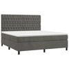 vidaXL Cama box spring con colch&oacute;n terciopelo gris oscuro 180x200 cm