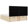 vidaXL Estructura de cama otomana con colchones tela crema 180x200cm
