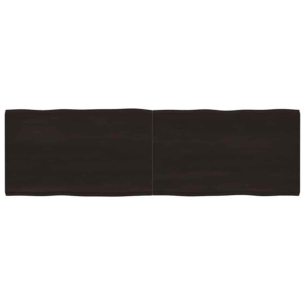 vidaXL Tablero mesa madera tratada borde vivo marrón 200x60x(2-4) cm