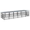 vidaXL Perrera de exterior con tejado acero 11,26 m&sup2;