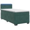 vidaXL Cama con Base Tapizada, Colch&oacute;n y Luz LED Verde oscuro