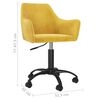 vidaXL Silla de comedor giratoria de terciopelo amarillo mostaza