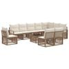 vidaXL Conjunto de sof&aacute;s de jard&iacute;n 11 uds. Beige rat&aacute;n sint&eacute;tico