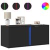 vidaXL Mueble de TV de pared con luces LED negro 80x31x35 cm
