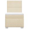 vidaXL Cama box spring con colchón tela color crema 80x200 cm
