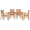 vidaXL Juego de comedor para jard&iacute;n 5 piezas madera maciza de teca