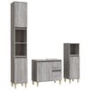 vidaXL Set de muebles de ba&ntilde;o 3 pzas madera contrachapada gris sonoma