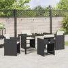 vidaXL Conjunto de Comedor de Jard&iacute;n 5 pcs Negro rat&aacute;n sint&eacute;tico