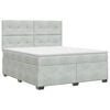 vidaXL Cama box spring con colch&oacute;n Gris Claro 180 x 200 cm Terciopelo