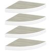 vidaXL Estante de esquina de pared 4 uds MDF roble/blanco 35x35x3,8 cm