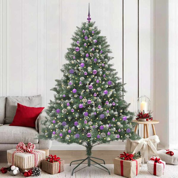 vidaXL &Aacute;rbol de Navidad artificial Verde 210 cm PVC, Pl&aacute;stico y Acero