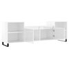 vidaXL Mueble para TV madera contrachapada blanco brillo 160x35x55 cm
