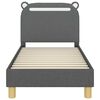 vidaXL Estructura de cama para niños pequeños con cabecera Gris oscuro
