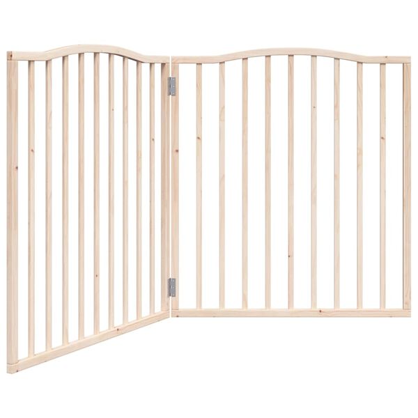 vidaXL Puerta para perros plegable 2 paneles madera de &aacute;lamo 160 cm