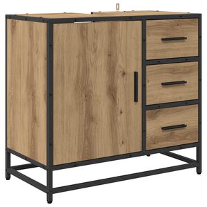 vidaXL Mueble de Cuarto de Ba&ntilde;o Roble artesanal 65 x 33 x 60 cm