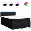 vidaXL Cama box spring con colch&oacute;n tela negro 140x190 cm