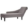 vidaXL Tumbona con almohada y reposabrazo derecho tela gris taupe